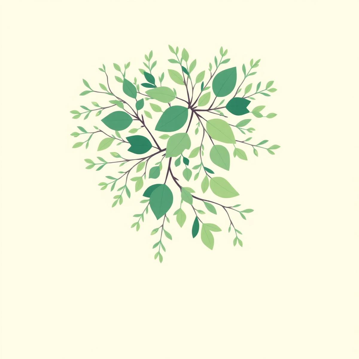 Illustration of leaves forming the shape of a mind